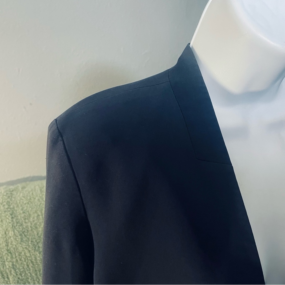 Theory Winola R Deep Navy Drapey Crepe Blazer - image 5